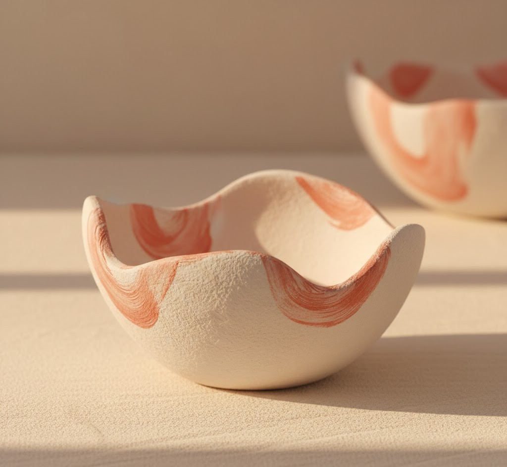 Handcrafted decorative bowl with natural textures